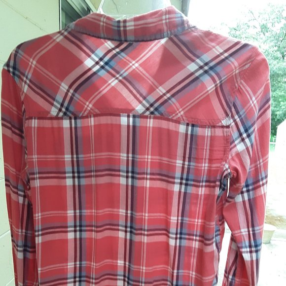 SALE Aeropostale Sm Pink Plaid Button Down Shirt - Picture 6 of 13